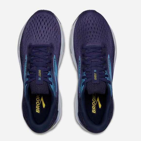 Brooks Men’s Ghost 16 Neutral Running Shoe - Blue/Bonnie Blue/Yellow - 13 D 47.5 main image 4